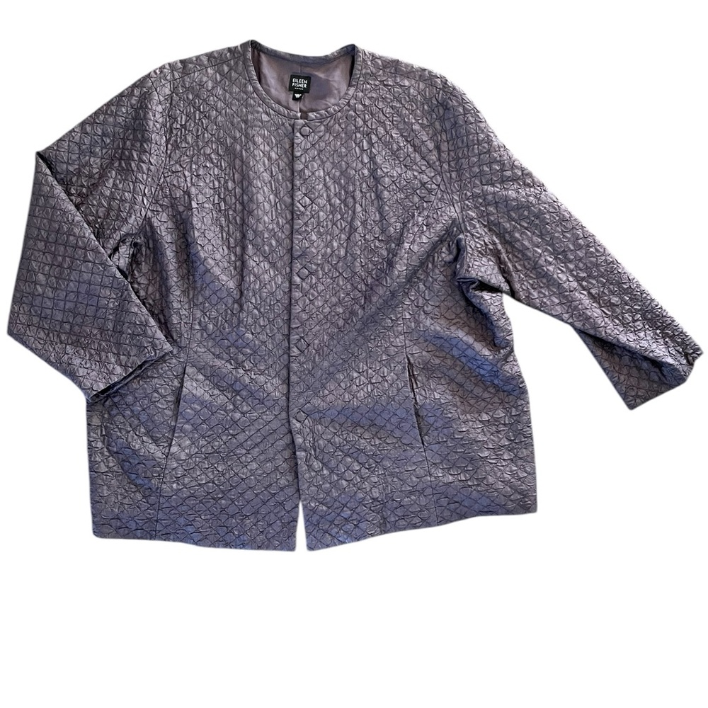 EILEEN FISHER 100% Tussah Silk Quilted Jacket Women’s Size 3X